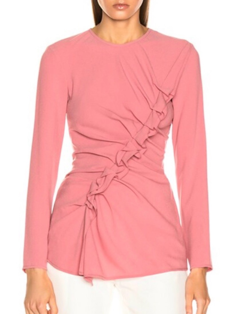 Sies Marjan Wynne Crossbody Ruched Top in Dusty Rose size 6
